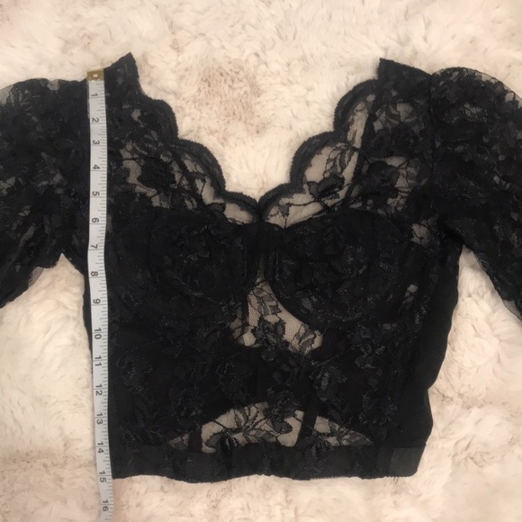 *Rare* Vintage Black Lace Open Back Corset Crop Top - Picture 10 of 15